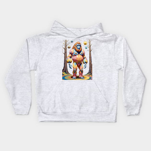 Rainbow Sasquatch Kids Hoodie by FabrizioX